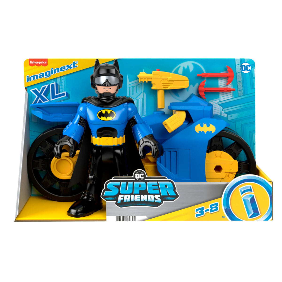 Imaginext DC Super Friends Batcyle XL & Batman