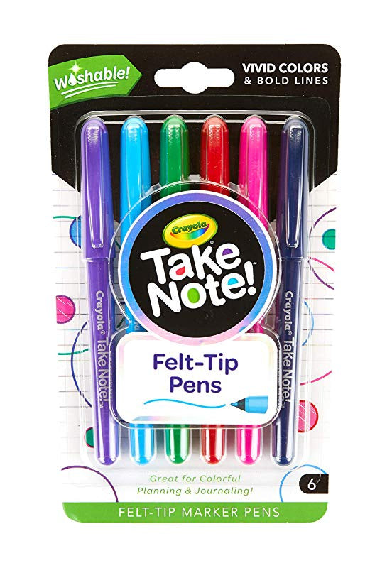 Take Note 6 Washable Felt Tip Pens