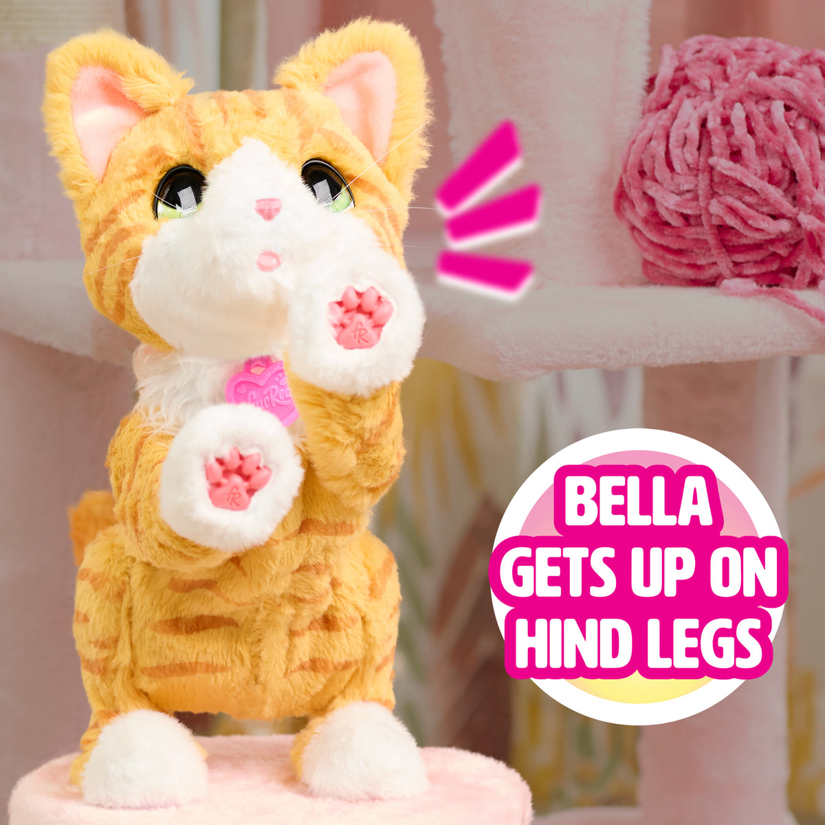 FurReal Bella the Biscuit-Making Kitty interactive orange and white plush cat – view 3