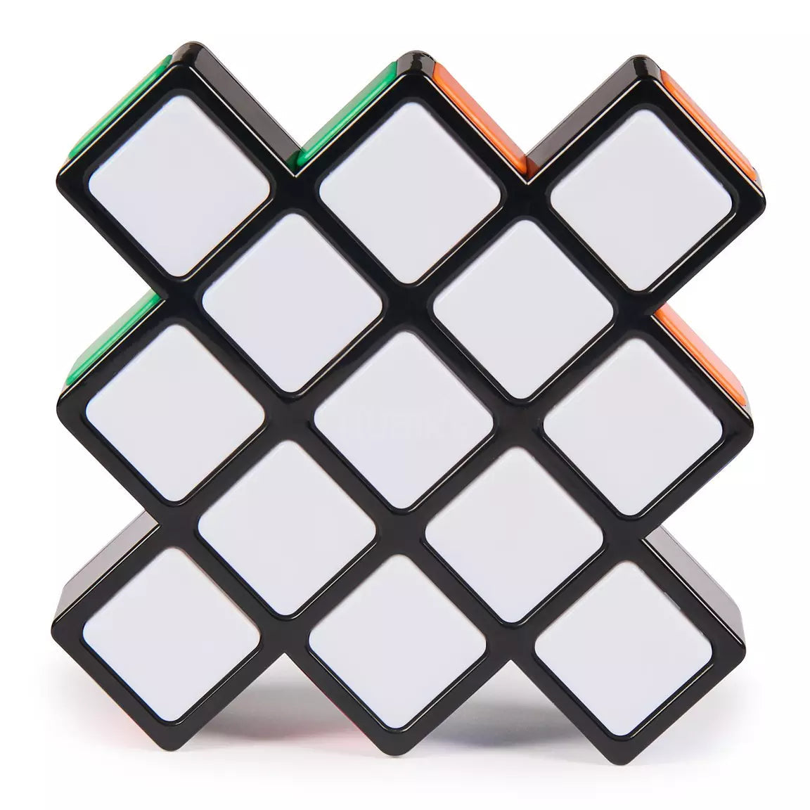 rubik's rush standing up against a white background.