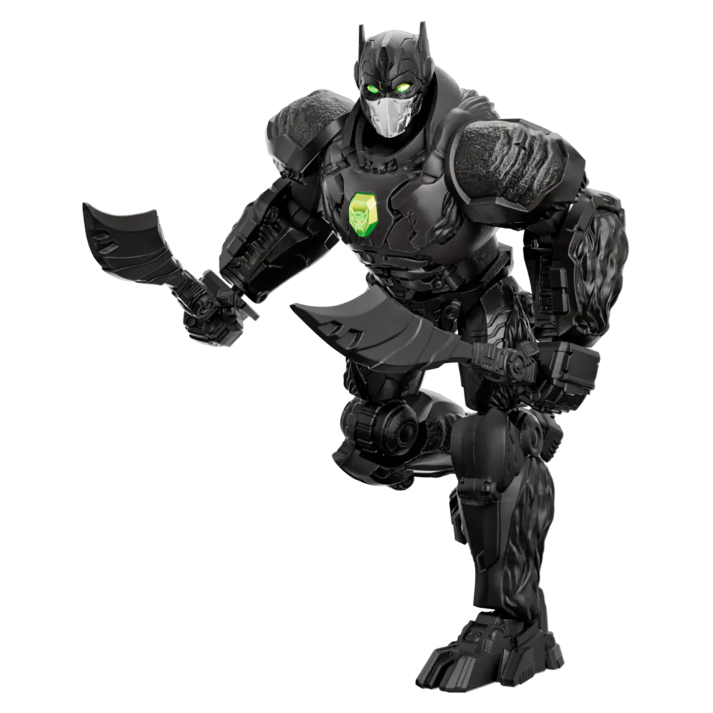Features a detailed Optimus Primal robot design