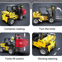 Forks raise and lower using a side control knob