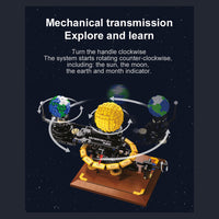 Interactive mechanical model featuring the Sun, Earth, and Moon