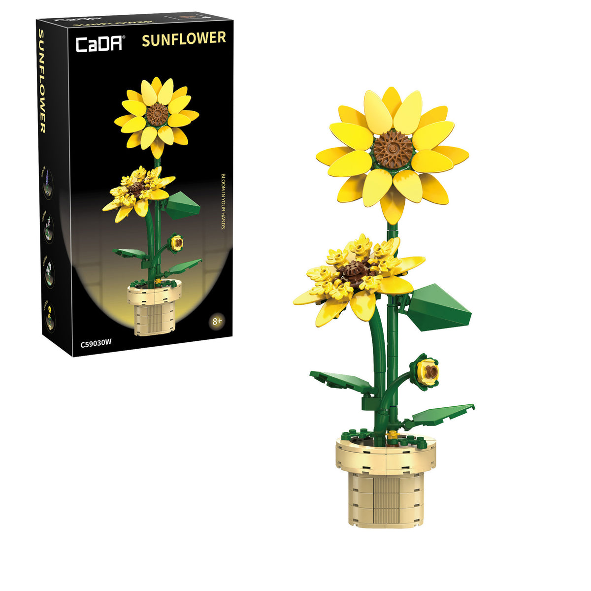 Cada Bricks Sunflower Building Block Planter