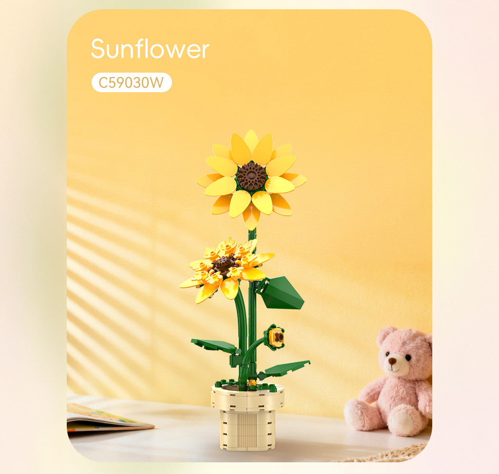 Inspired by the look of real potted sunflowers