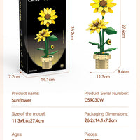 187-piece sunflower building block set