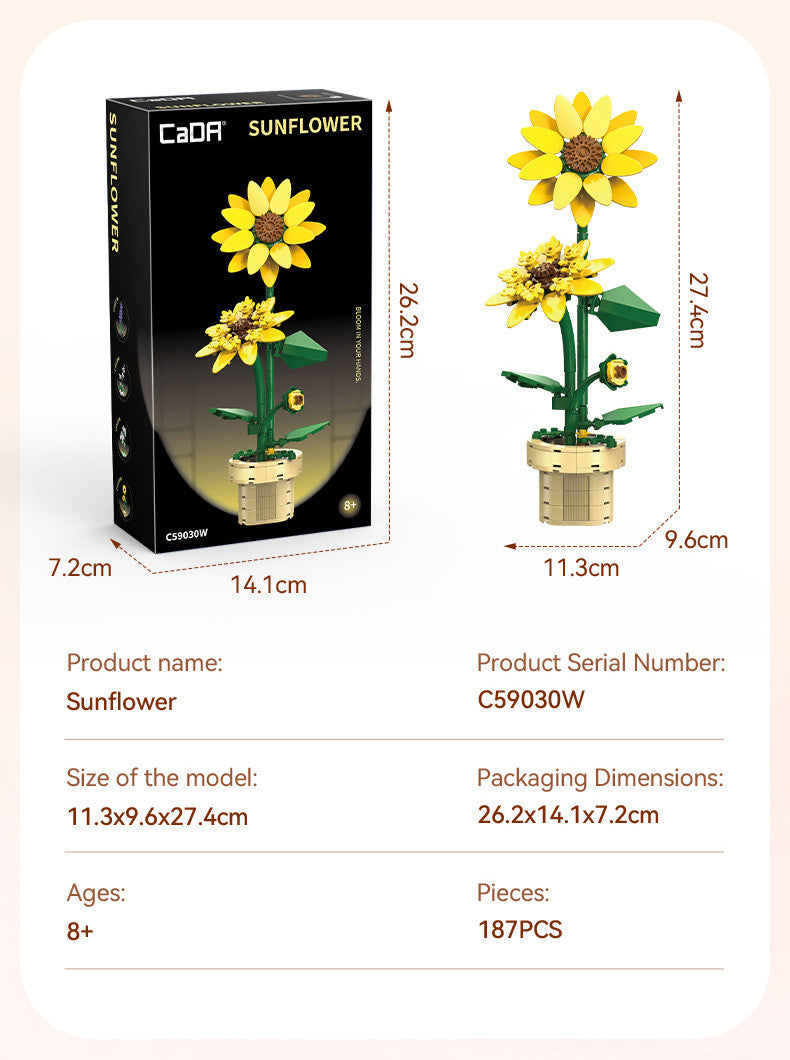 187-piece sunflower building block set