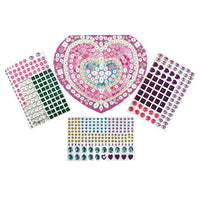Decorate a heart-shaped jewellery box with stick-on gems