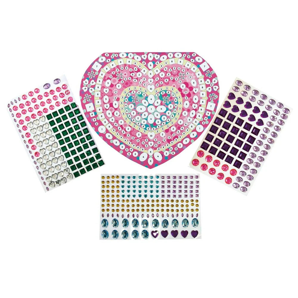 Decorate a heart-shaped jewellery box with stick-on gems