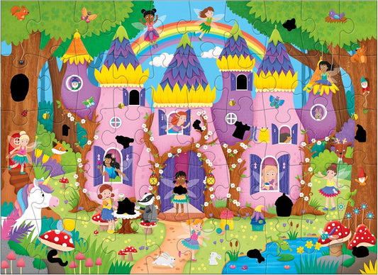 50-piece jigsaw puzzle featuring a fairy palace scene