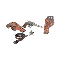 Comes with two holsters and a sheriff-style badge