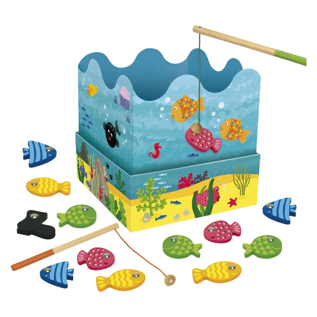 Fishing-themed skill game for young children