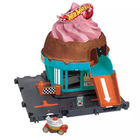 Ice cream-themed playset with interactive track action