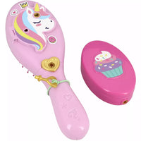 Hidden shimmerizer concealed inside the hairbrush