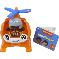 Includes a toy helicopter and pilot figure
