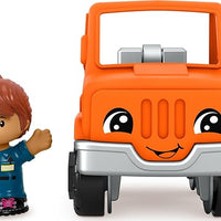 Vehicle and figure sized just right for small hands to grasp and move around
