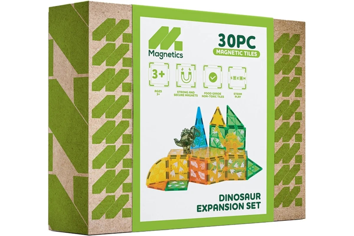 MAGNETICS 30-pcs Magnetic Tiles Dino Set
