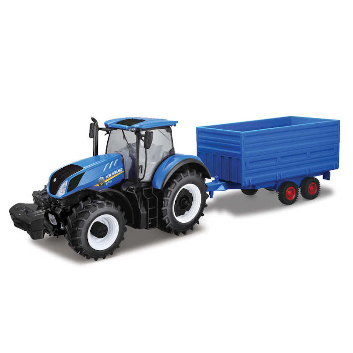 New Holland Farm Tractor T7HD with Hay Trailer 1:32