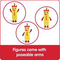 Numberblocks come with poseable arms