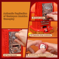 Insert a coin and turn the knob to release a capsule