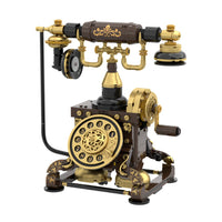 Detailed brick-built replica of a traditional rotary telephone