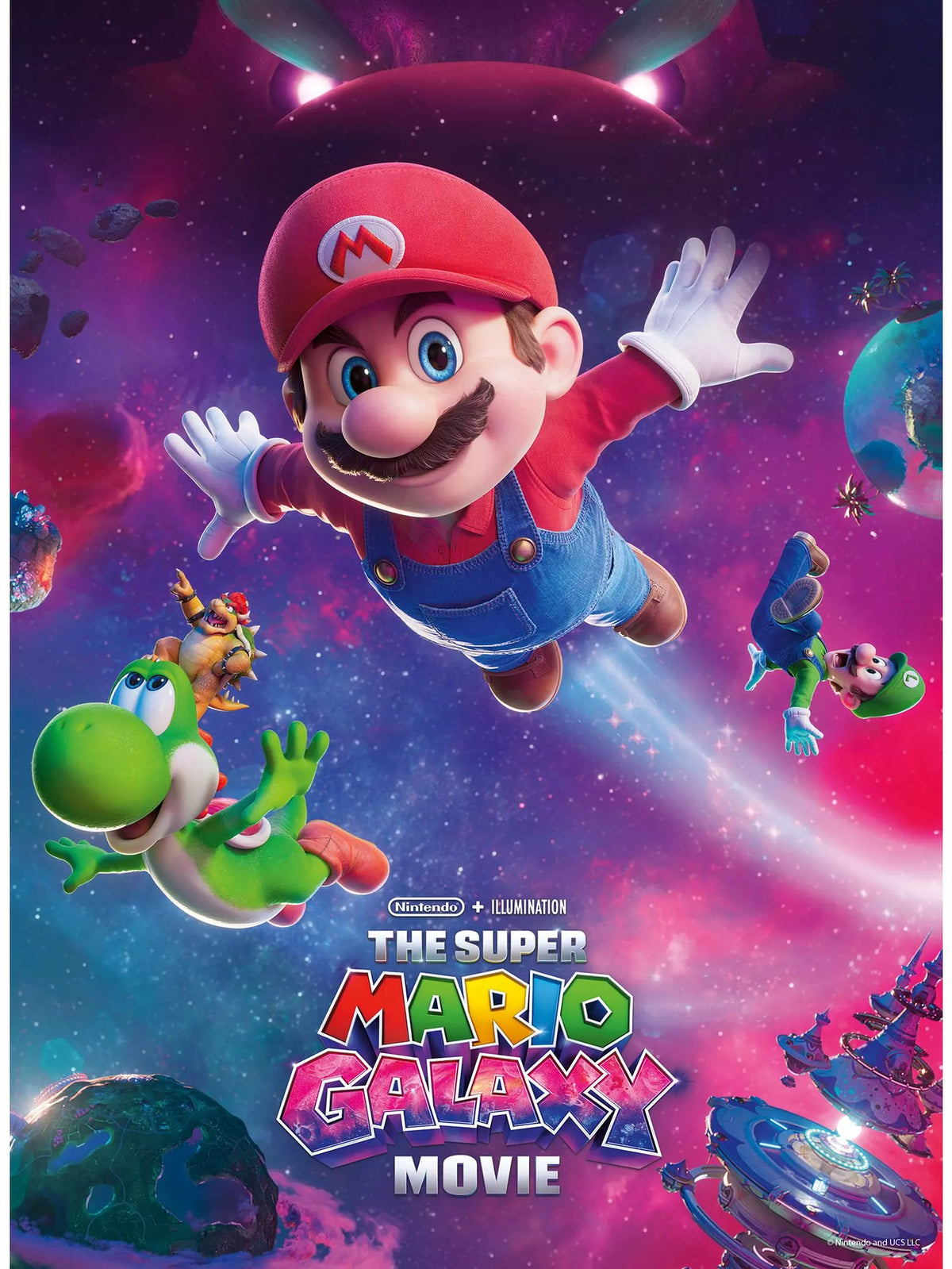 Features a colourful Super Mario Galaxy-themed scene