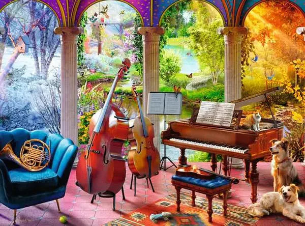 Features artwork inspired by spring, summer, autumn and winter