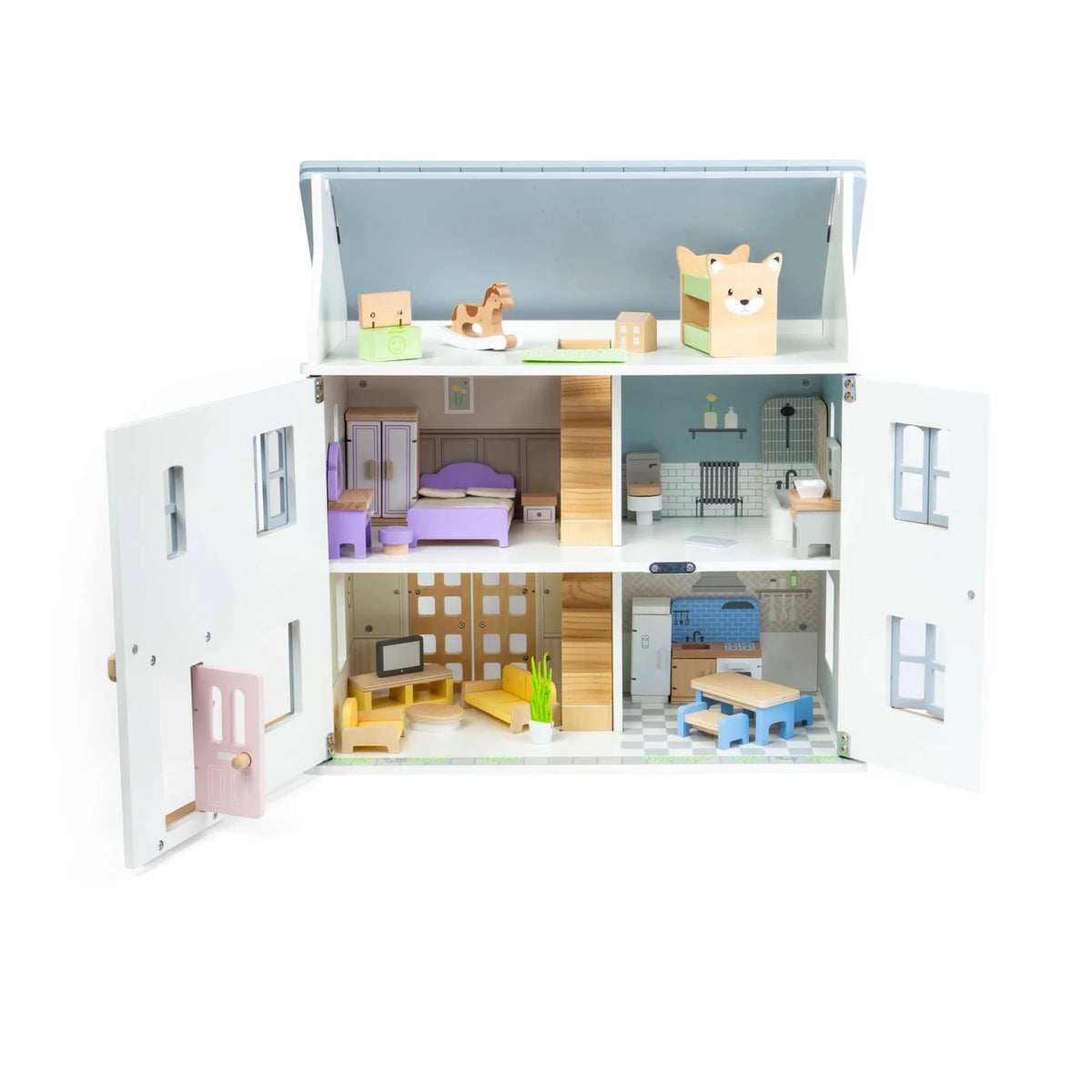 With pieces for Doll’s living room, kitchen, bathroom & 2 bedrooms