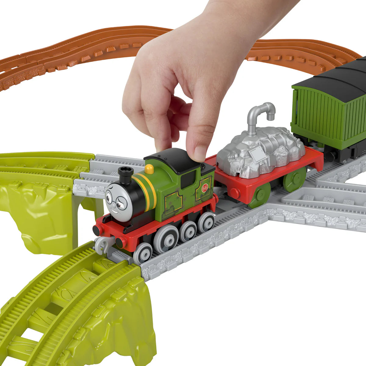 Includes a Whiff-themed push along train track set