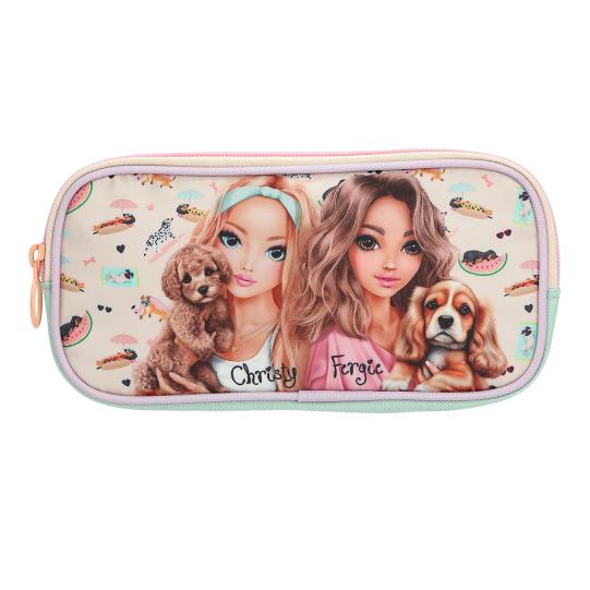 Cute TOPModel and dog-themed artwork on the front