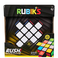 Retail packaging of rubik's rush on a white background.