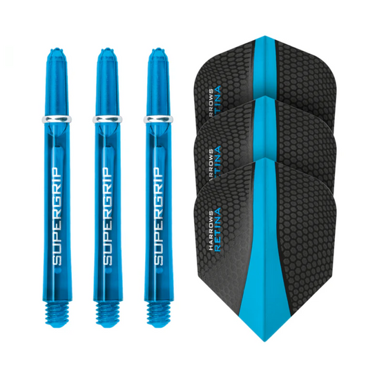 Harrows Twin Pack Dart Flights/Shafts in Aqua