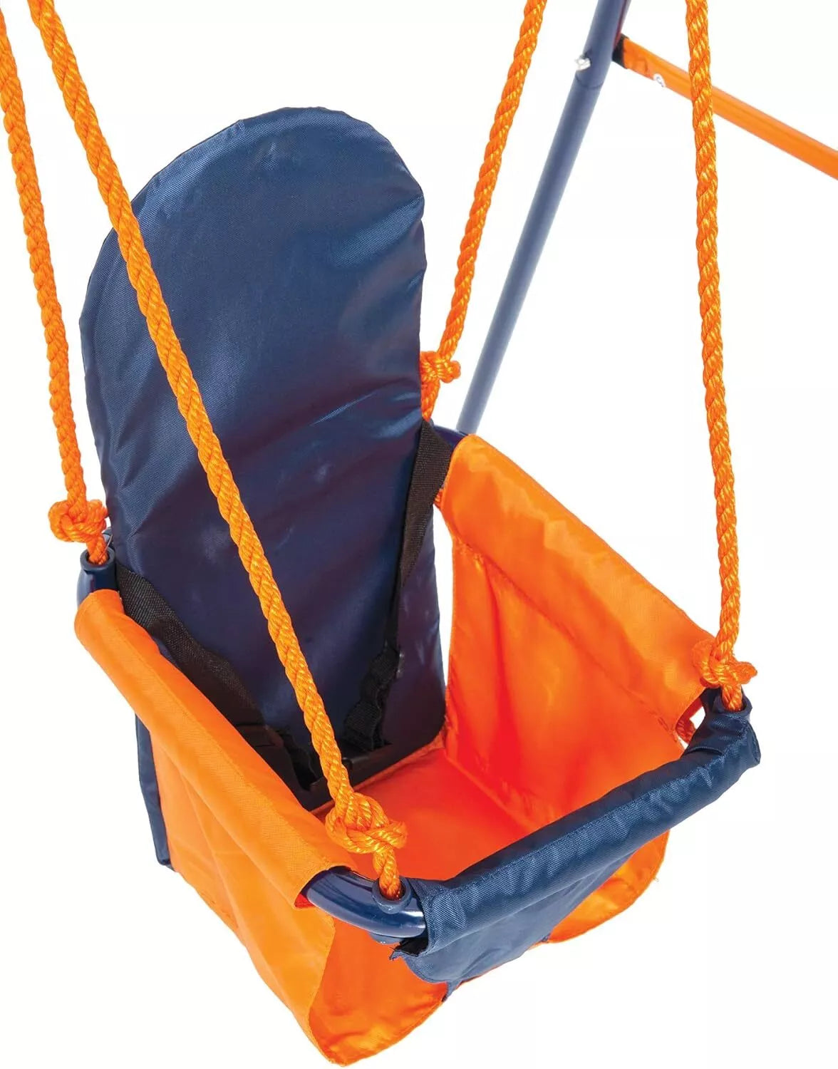 Durable outdoor toddler fun swing with safety lap strap