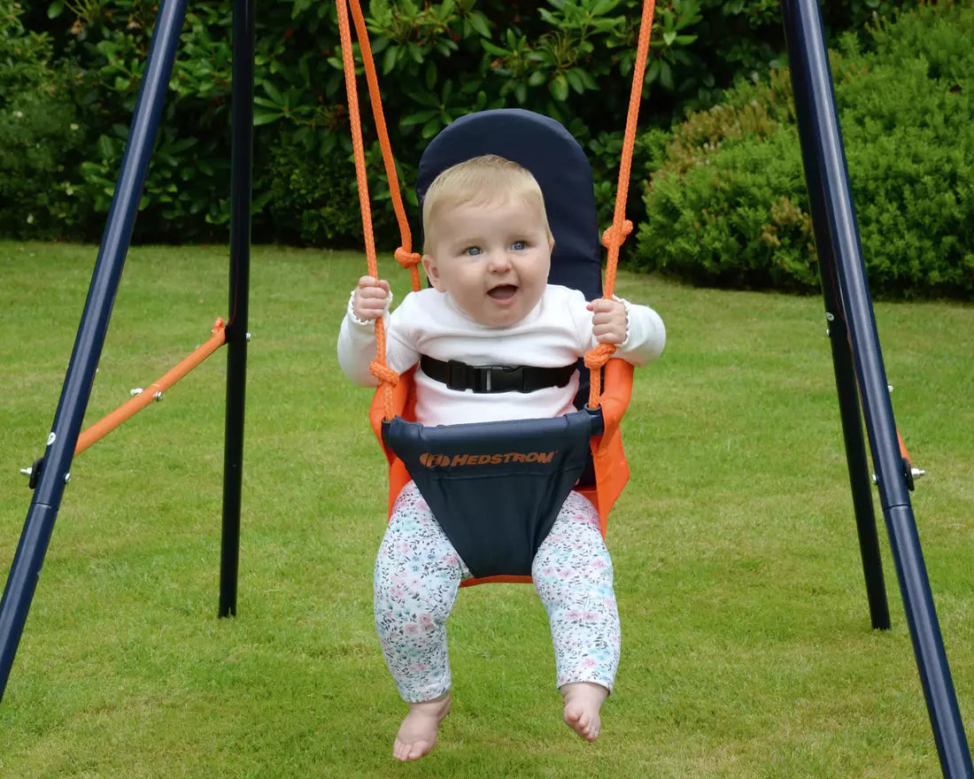 Comfortable and secure toddler swing for outdoor play