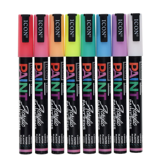 Icon Acrylic Paint Pens 8 Pack Pastel PENS