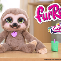FurReal Snuggles the Smiling Sloth interactive plush with juice pouch