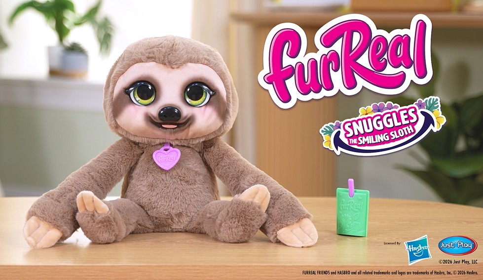 FurReal Snuggles the Smiling Sloth interactive plush with juice pouch