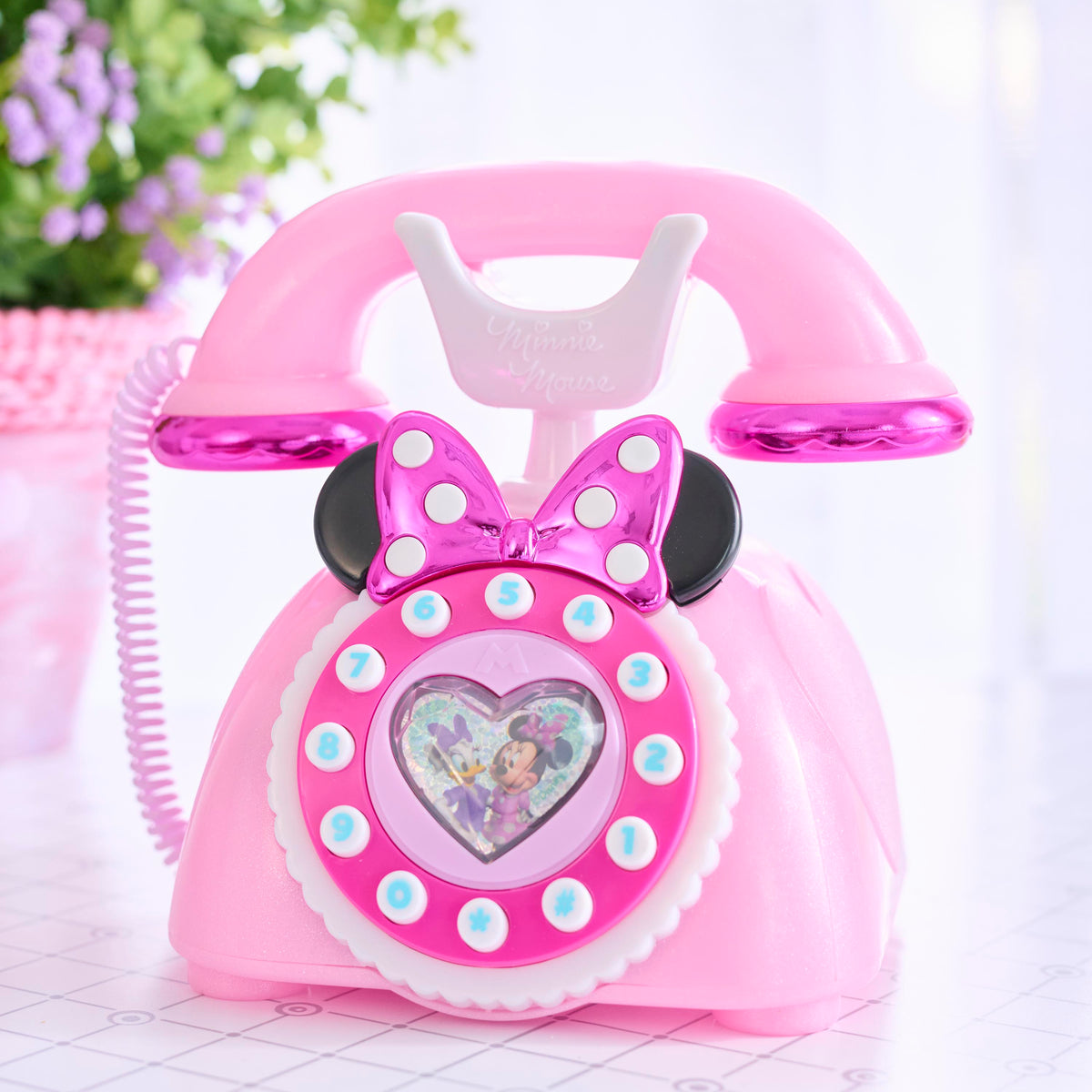Disney Junior Minnie Mouse Ring Me iridescent pink rotary style toy phone – view 6