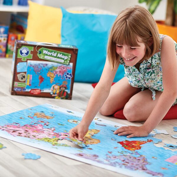 Orchard Toys WORLD MAP PUZZLE & POSTER Childs Educational Game Puzzle 3yrs BN