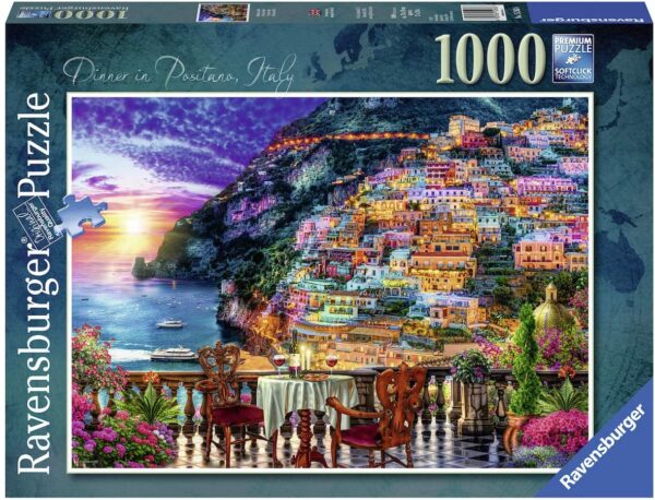 Ravensburger Dinner in Positano Italy 1000 Piece Jigsaw Puzzle for Adults and for Kids Age 12 and Up