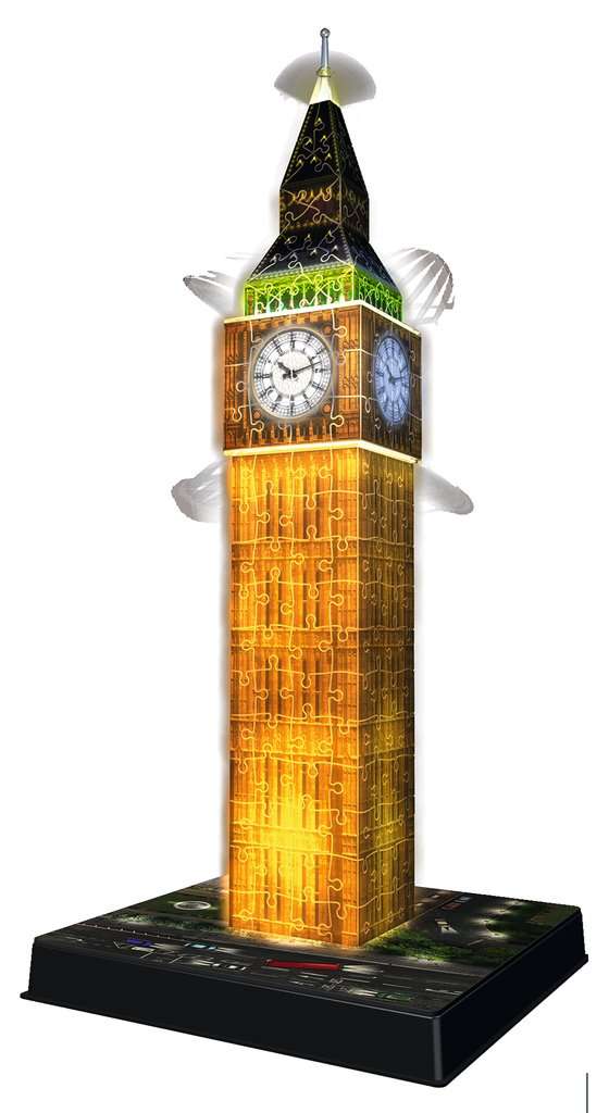 Ravensburger Big Ben Night Edition 216 piece 3D Jigsaw Puzzle with LED lighting for Kids – 12588