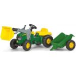 Rolly Toys Rolly Kid John Deere Tractor with Frontloader and Trailer