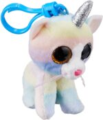 TY T35232 Heather CAT W/Horn-Boo Key Clip, Multicolored