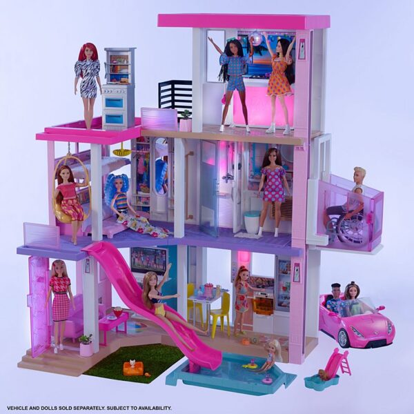 New Barbie DreamHouse Dollhouse with Pool, Slide, Elevator, Lights & Sounds