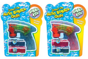 Auto Bubble Gun With Light (2 Asst) With 2 Bubble Tubs