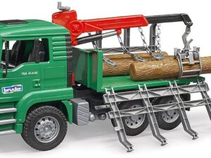 Bruder 02769 MAN Timber Truck with Loading Crane and 3 Trunks