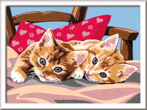 Ravensburger CreArt Two Cuddly Cats Paint By Numbers For Children – Painting Arts and Crafts For Kids Age 9 Years and Up – 28938