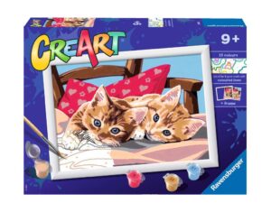 Ravensburger CreArt Two Cuddly Cats Paint By Numbers For Children – Painting Arts and Crafts For Kids Age 9 Years and Up – 28938