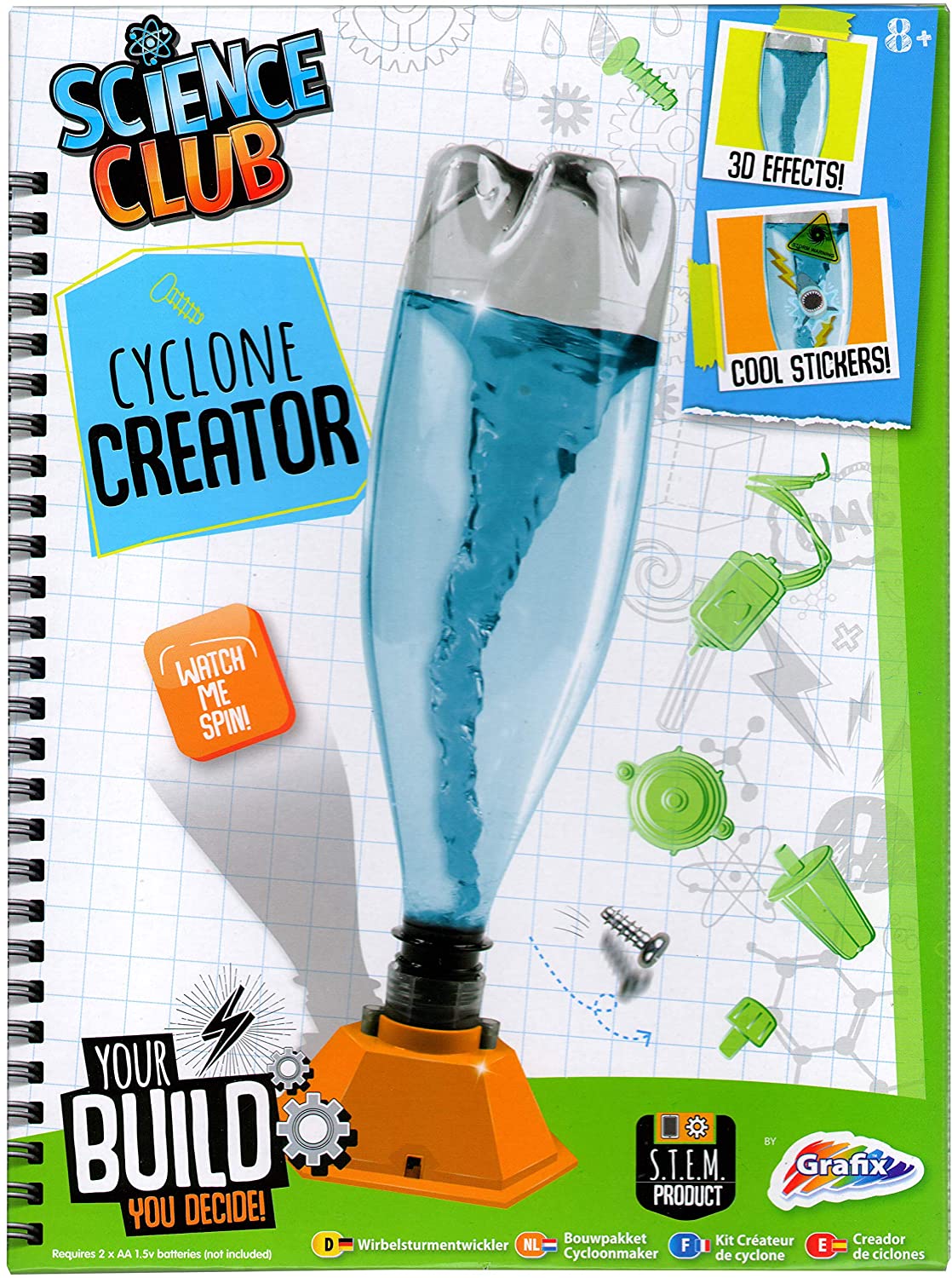 NEW OFFICIAL SCIENCE CLUB KITS METAL CAN ROBOT SCRIBBLE BOT CYCLONE CREATOR 