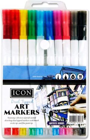 Icon Pkt.10 Dual Tipped Art Markers